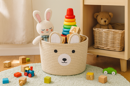 BASKET ANIMAL BEIGE SIZE S