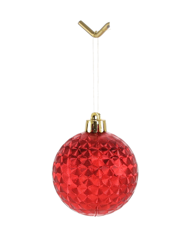 SET OF 24 BAUBLES 6 CM RED/GOLD/SILVER