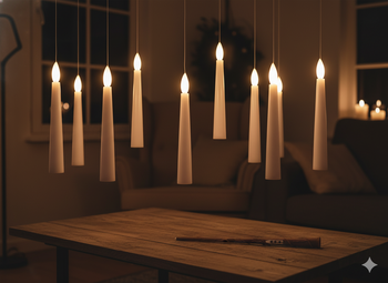 KPL. 10 WISZĄCYCH ŚWIECZEK LED Z RÓŻDŻKĄ 1,5 X 15,5 CM *9452