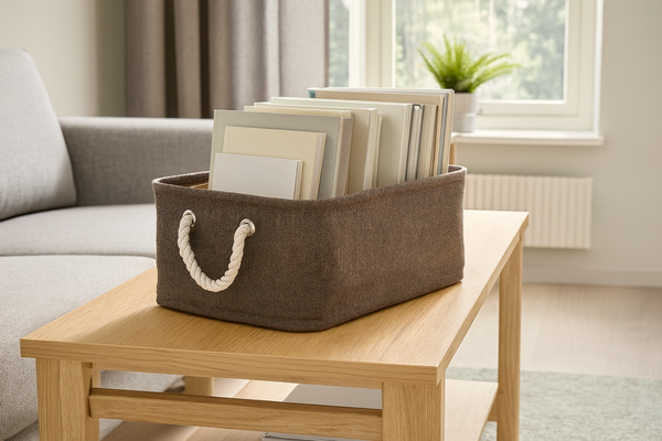 Organizer dreptunghiular 30 x 40 x 18 cm maro dimensiune L *4816