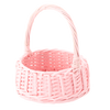 RATTAN BASKET 26 x 26 x 14/35 CM WITH HANDLE - PINK