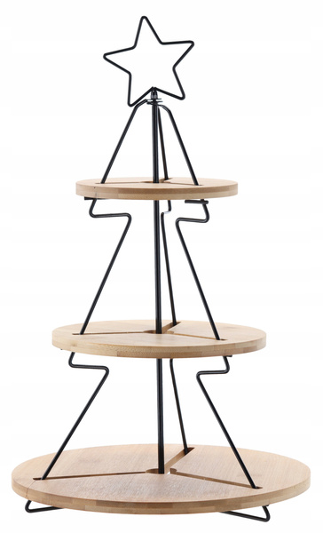 3-TIER BAMBOO-METAL TREE TRAY 28X45 CM