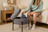 POUFF ROUND WITH METAL LEGS 28 x 31 CM GREY