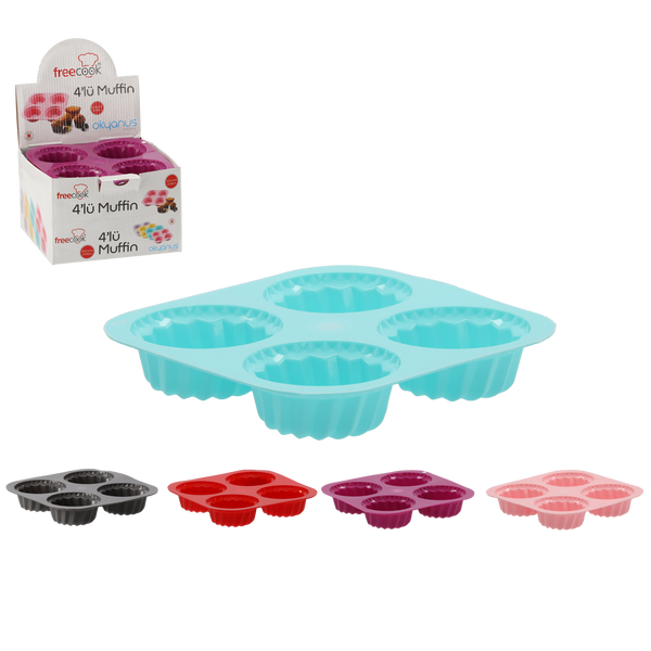 FORMA SILIKONOWA NA MUFFINKI 4 SZT *0580