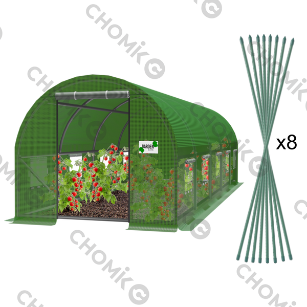 TUNEL FOLIOWY OGRODOWY 5 SEGMENTOWY ZIELONY 8 x 3 x 2 M *5620