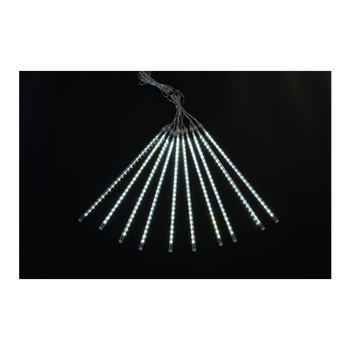 KURTYNA METEORY LED 10 SZT 30 CM ZIMNY BIAŁY, DŁ. 3 + 2,7 M WEWN/ZEWN *1773