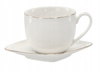 SET OF 2 CUPS WITH SAUCER 250 ML WITH GOLDEN DECORATIVE STRIPE