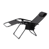 LEŻAK OGRODOWY "ZERO GRAVITY" SKŁADANY Z PODSTAWKĄ, KIESZONKĄ I ZAGŁÓWKIEM CZARNY 65 x 176 x 110 CM *2589
