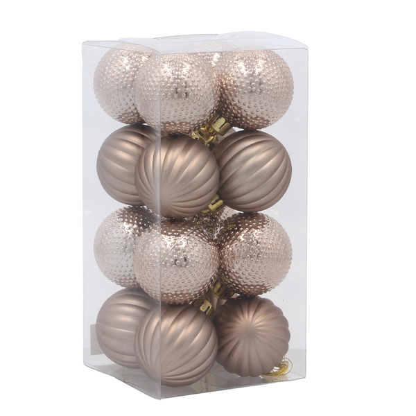 KPL. 16 BOMBĂ 4 CM GRANAT / BEIGE AUR *3962