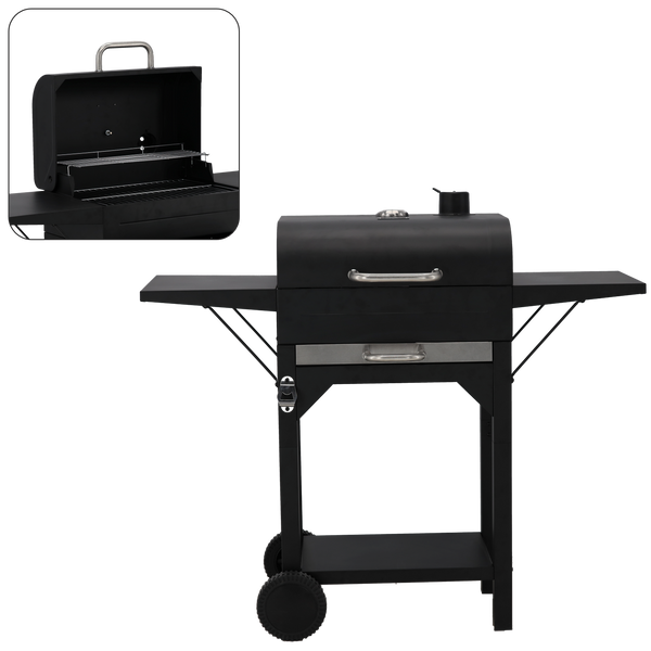 CHARCOAL GRILL WITH COVER GRATE AND WHEELS