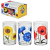 SET OF 6 GLASSES DECORATED WITH POPPY SEEDS, SUNFLOWER HABER