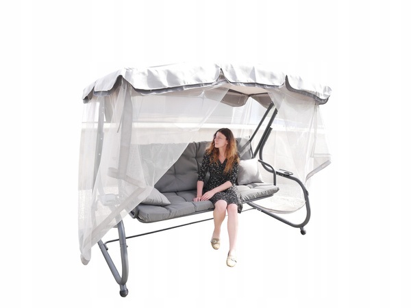 GARDEN SWING WITH MOSQUITO NET 220 X 130 X 175 CM GRAY