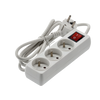 EXTENSION CORD POWER STRIP WITH SWITCH 3 SOCKETS 1.5M WHITE