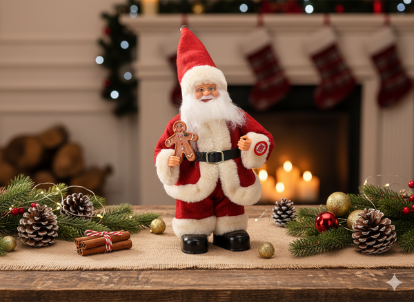SANTA CLAUS WITH GINGERBREAD - DANCING + SINGING 30 CM