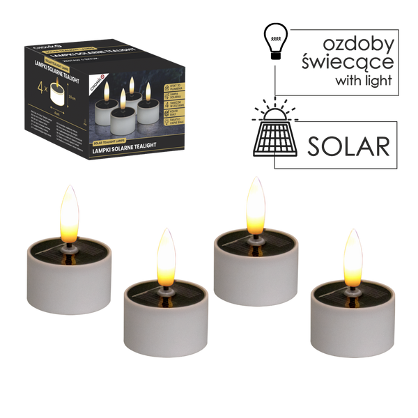 SET DE 4 LAMPI SOLARE TEALIGHT 4 X 2,5 CM/5 CM *9445