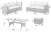 ZESTAW MEBLI OGRODOWYCH "CESME" NAROŻNIK + STÓŁ+ 2 PUFY