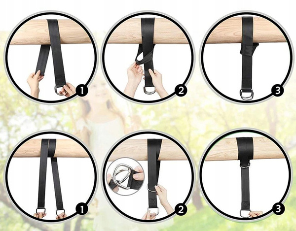 HAMMOCK MOUNTING KIT - STRAPS WITH CARABINERS - LOAD CAPACITY 1000KG