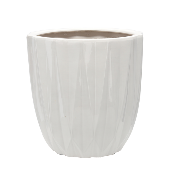 CERAMIC COVER FOR A POT 40 x 40 x 39,5 CM SUNNY WHITE