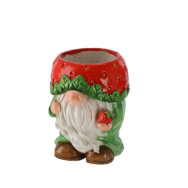 ZÁHRADNÁ KRYTINA - ŠKRIATOK S JAHODOU 25,2 x 24,3 x 31 CM *7393