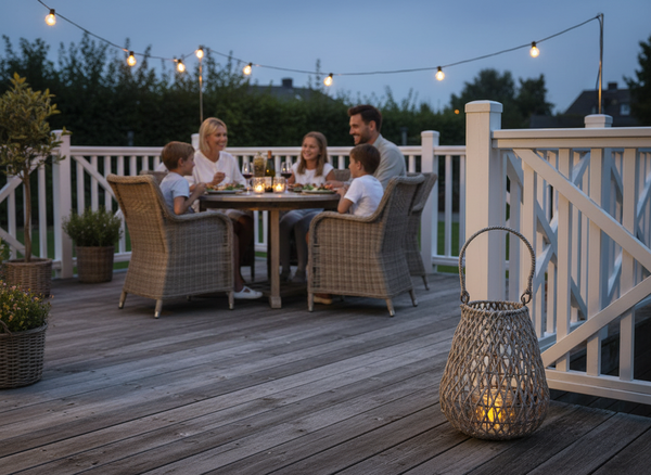 LAMPION PLECIONY 20 x 25 CM SZARY