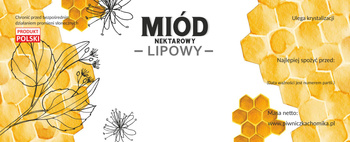 SET 100 ETICHETE MIERE NECTAR DE LIPĂ 154 x 60 MM *8207