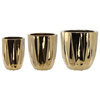 Set de 3 ghivece ceramice decorative 24, 30, 40 cm – auriu
