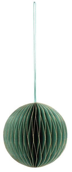 SET OF 6 CHRISTMAS TREE PAPER BAUBLES 8 CM MIXED COLORS