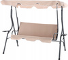 GARDEN SWING 170 x 110 x 153 CM DARK BEIGE WITHOUT FOOTSTOOL WITH CUP HOLDERS *0735