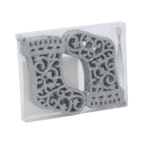 SET DE 12 DECORATIUNI DE CRACIUN - BOT 10 CM ROSU/ORO/ARGINTIU *3553