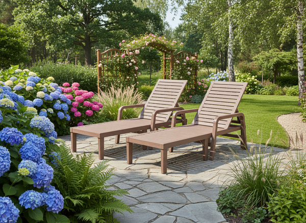 LEŻAK OGRODOWY 192X66X33CM JASNY BRĄZ