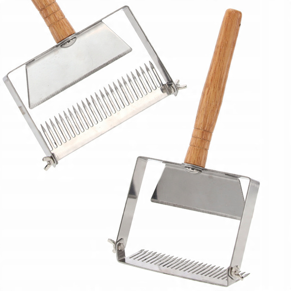 STAINLESS STEEL HONEY UNCAPPING KNIFE WITH WOODEN HANDLE 25 x 13 CM opak=10pcs