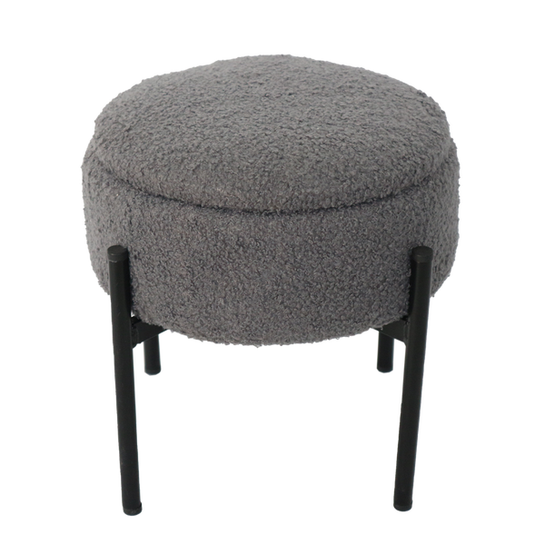 PUFA CIRCULARĂ PE PICIOARE METALICE 28 x 31 CM GRI *8755