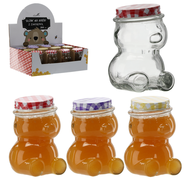 JAR BEAR WITH LID 300ML DISPLAY = 12PCS