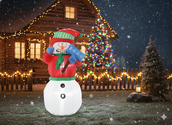 INFLATABLE SNOWMAN LED 180 CM