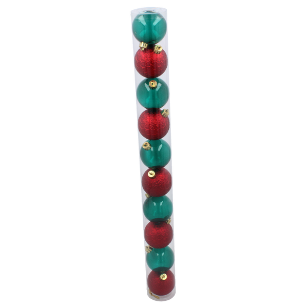 KPL. 10 BOMB IN A TUBE 6 CM RED / BOTTLE GREEN *3597