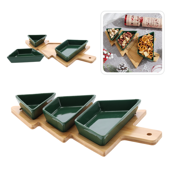 KPL. DO SERWOWANIA PRZYSTAWEK - 3 MISECZKI CHOINKA 32x20x4 CM *4659