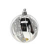 SET OF 6 CHRISTMAS BAUBLES SILVER 7 CM