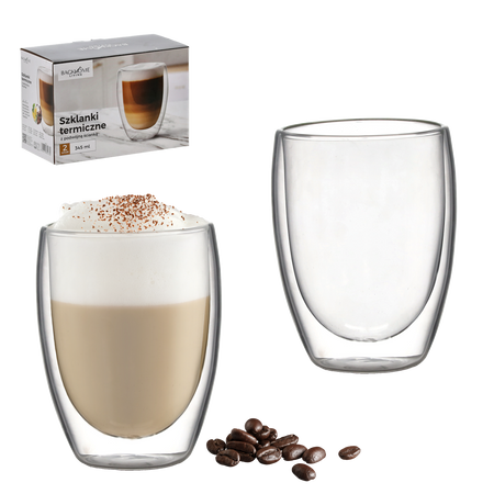 SET DE 2 CĂNI TERMICE CU PERETE DUBLU 345 ML *9760