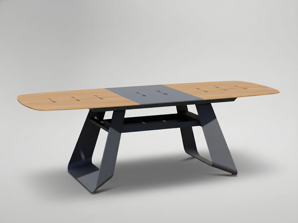 STÓŁ ALUMINIOWY "THOMPSON" SZARY 180/240 x 90 x 78 CM