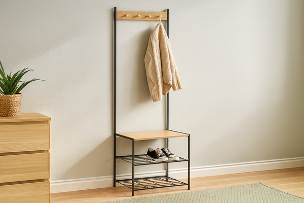 WIESZAK STOJĄCY Z 3 PÓŁKAMI 60 x 40 x 175 CM *1173