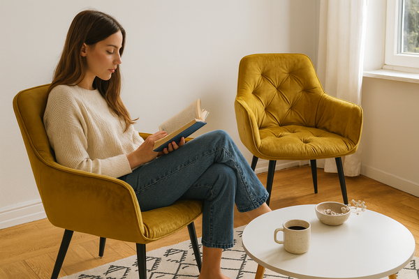 KRZESŁO WELUROWE ŻÓŁTE *2968