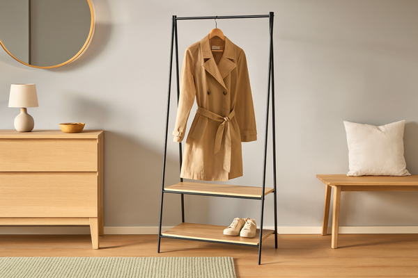 WIESZAK STOJĄCY Z 2 PÓŁKAMI 80 x 40 x 160 CM *1166