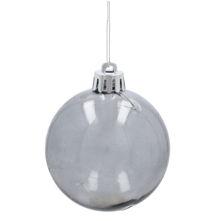 SET OF 9 BAUBLES 6 CM CHAMPAGNE/GRAY/WHITE