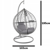 HANGING CHAIR SIZE XL GRAY, GRAY CUSHION, DARK GRAY FRAME *0223
