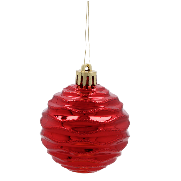 SET OF 36 BAUBLES 6 CM RED/GREEN/WHITE