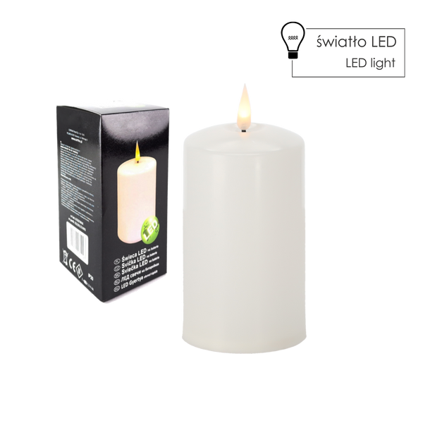 CANDLE LED 7CMX16CM ALB*1109