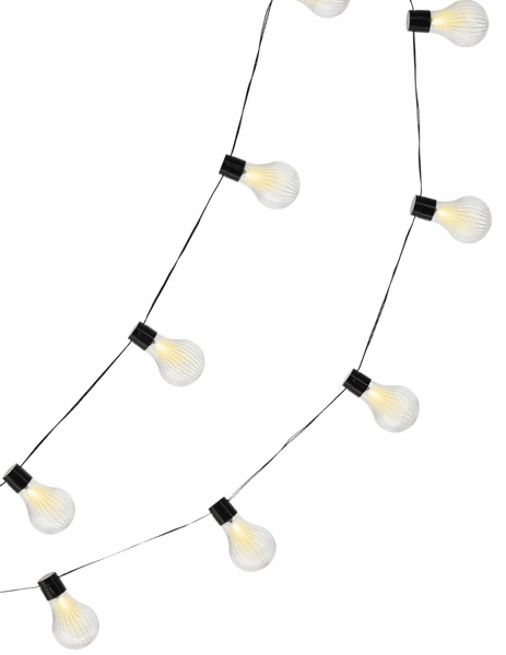 SOLÁRNÍ ZÁHRADNÍ ŘETĚZ DÉLKA 2 + 1,8 M PÁSKY 10 LED TEPLÁ BÍLÁ *3613