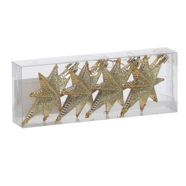 SET 4 DECORAȚIUNI DE CRĂCIUN STEA 10 CM *1147