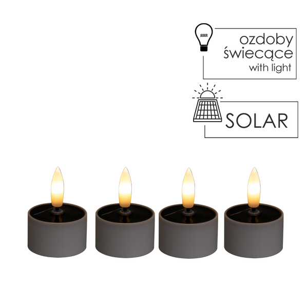 SADA 4 SOLÁRNÍCH SVĚTEL TEALIGHT 4 X 2,5 CM/5 CM *9445