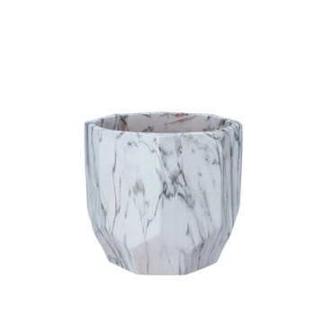 CERAMIC PLANT POT COVER 18 X 18 X 17 CM MARBLE EFFECT